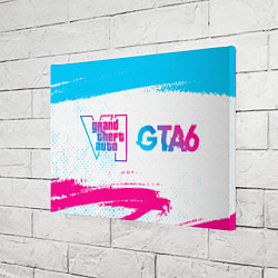 Холст прямоугольный GTA6 neon gradient style по-горизонтали, цвет: 3D-принт — фото 2