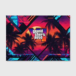 Холст прямоугольный GTA 6 аbstract logo, цвет: 3D-принт — фото 2