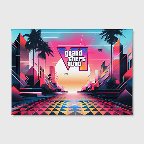 Картина прямоугольная GTA 6 retro abstract logo / 3D-принт – фото 2