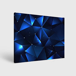 Холст прямоугольный Синяя геометрическая абстракция, цвет: 3D-принт