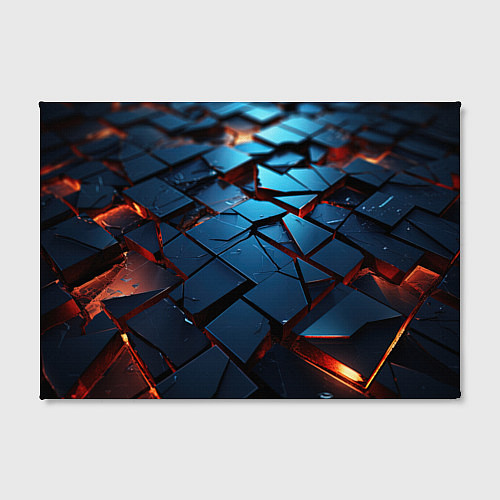Картина прямоугольная Синие битые плитки / 3D-принт – фото 2