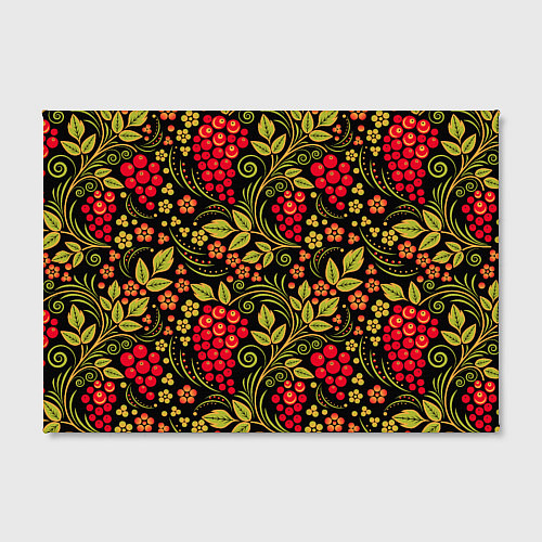 Картина прямоугольная Хохломская роспись красные ягоды / 3D-принт – фото 2