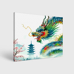 Холст прямоугольный Japanese watercolor dragon - art, цвет: 3D-принт