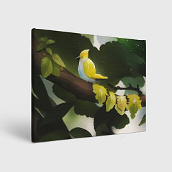 Картина прямоугольная Маленькая жёлтая птица на дереве