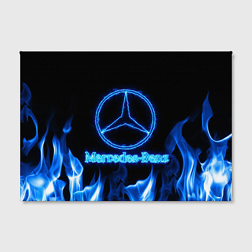 Картина прямоугольная Mercedes-benz blue neon / 3D-принт – фото 2
