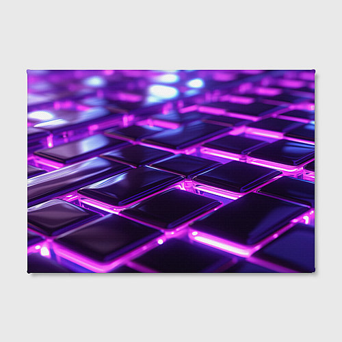 Картина прямоугольная Фиолетовая неоновая плитка / 3D-принт – фото 2