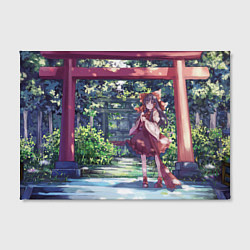 Холст прямоугольный Touhou Project Рейму возле тории, цвет: 3D-принт — фото 2