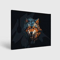 Холст прямоугольный Волчий свирепый оскал, цвет: 3D-принт