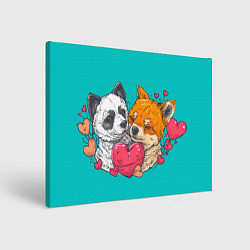 Холст прямоугольный Влюбленная собачка и лисичка, цвет: 3D-принт