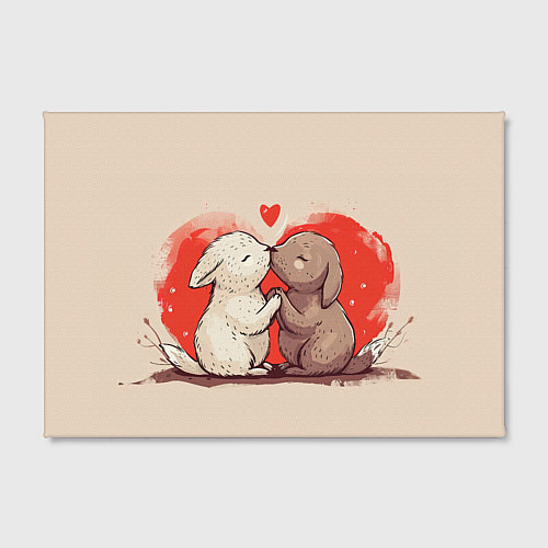 Картина прямоугольная Влюбленные кролики / 3D-принт – фото 2