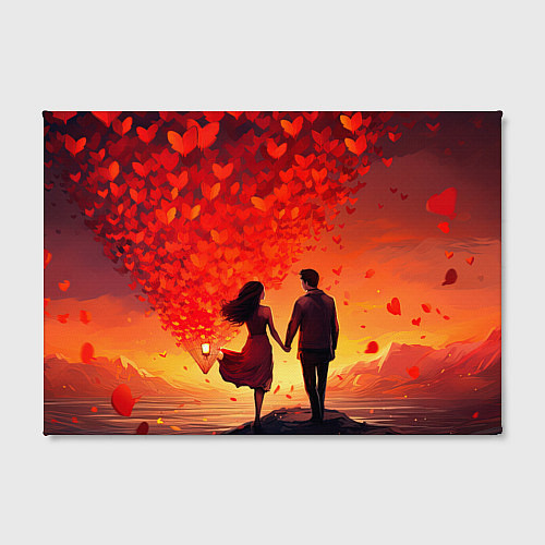 Картина прямоугольная Влюбленная пара в день святого Валентина / 3D-принт – фото 2
