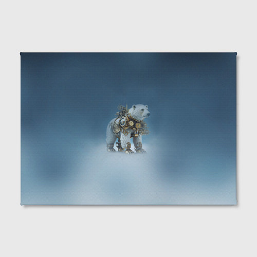 Картина прямоугольная Белый северный медведь в стиле стимпанк / 3D-принт – фото 2