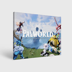 Холст прямоугольный Остров палов Palworld, цвет: 3D-принт