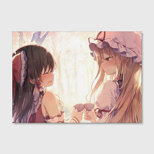 Картина прямоугольная Touhou Project Рейму Юкари чаепитие / 3D-принт – фото 2