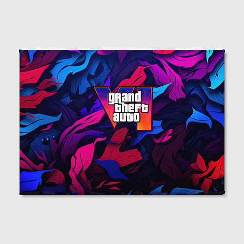 Картина прямоугольная Gta лого камуфляж яркие листья / 3D-принт – фото 2