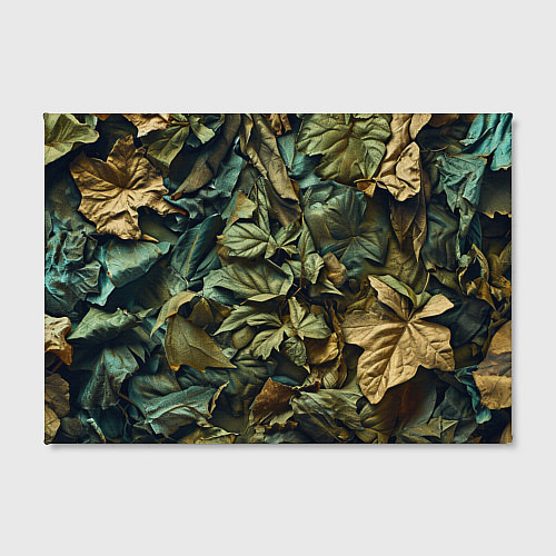 Картина прямоугольная Реалистичный камуфляж из листьев / 3D-принт – фото 2