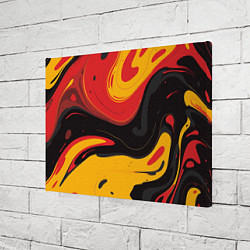 Холст прямоугольный Красные желтые оранжевые пятна краски, цвет: 3D-принт — фото 2