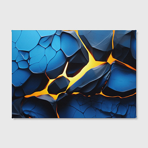 Картина прямоугольная Желтая лава на синих плитах / 3D-принт – фото 2