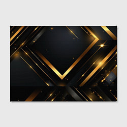 Холст прямоугольный Gold luxury black abstract, цвет: 3D-принт — фото 2