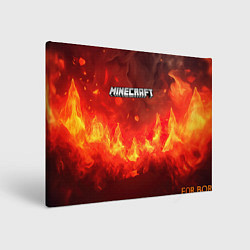 Холст прямоугольный Minecraft logo fire, цвет: 3D-принт