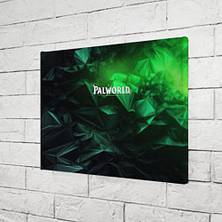 Холст прямоугольный Palworld logo green abstract, цвет: 3D-принт — фото 2
