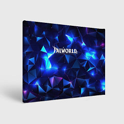 Холст прямоугольный Palworld логотип и синие блики, цвет: 3D-принт