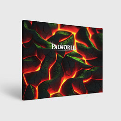 Холст прямоугольный Palworld логотип на зеленой абстракции фон, цвет: 3D-принт