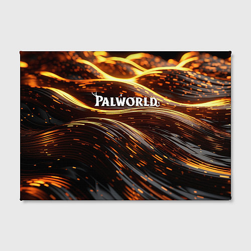 Картина прямоугольная Palworld логотип золотистый и черный фон / 3D-принт – фото 2