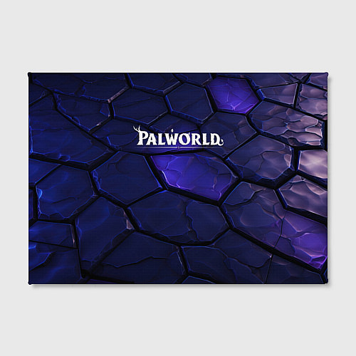 Картина прямоугольная Palworld логотип темные синие разломы плит / 3D-принт – фото 2