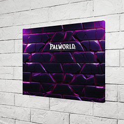 Холст прямоугольный Palworld логотип фиолетовые яркие плиты, цвет: 3D-принт — фото 2
