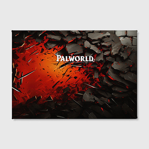 Картина прямоугольная Palworld логотип черные плиты в разломе / 3D-принт – фото 2