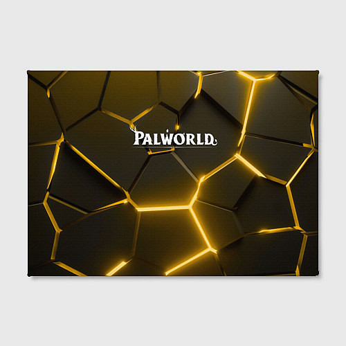 Картина прямоугольная Palworld логотип разлом желтых плит / 3D-принт – фото 2