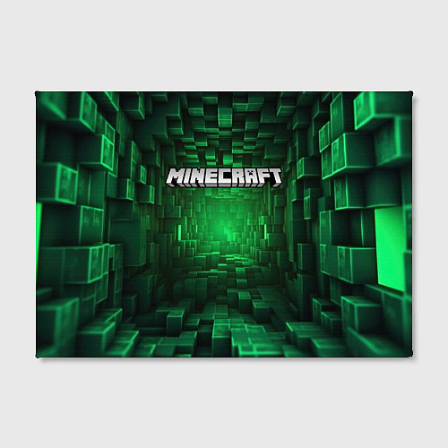 Картина прямоугольная Minecraft logo зеленые плитки / 3D-принт – фото 2