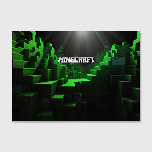 Картина прямоугольная Minecraft logo зеленые яркие плитки / 3D-принт – фото 2