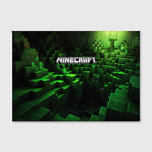 Картина прямоугольная Minecraft logo зеленые кубики / 3D-принт – фото 2