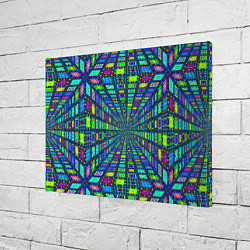 Холст прямоугольный Абстрактный узор коридор из разноцветных квадратов, цвет: 3D-принт — фото 2