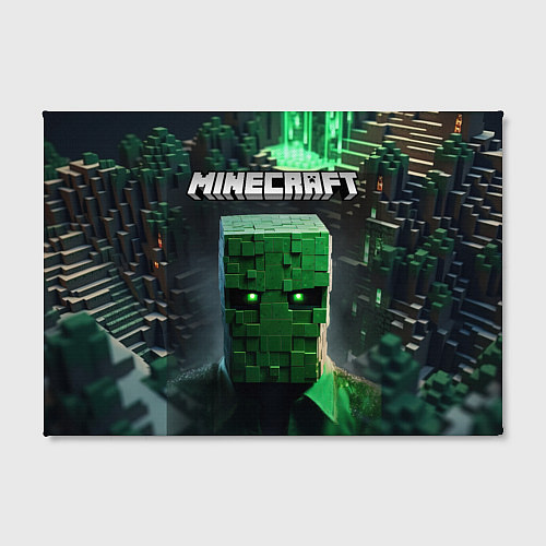 Картина прямоугольная Minecraft зеленый персонаж каменные джунгли / 3D-принт – фото 2