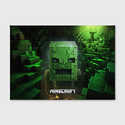 Картина прямоугольная Minecraft зеленый персонаж в пещере / 3D-принт – фото 2