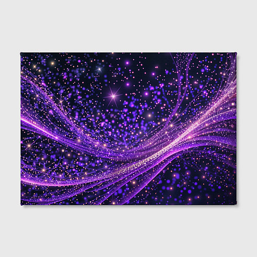 Картина прямоугольная Фиолетовые сверкающие абстрактные волны / 3D-принт – фото 2