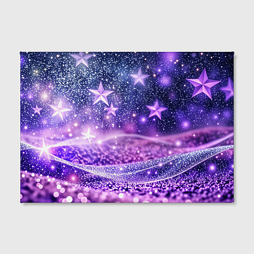 Картина прямоугольная Абстрактные звезды в фиолетовых искрах / 3D-принт – фото 2