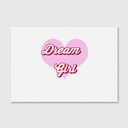Холст прямоугольный Девушка-мечта и розовое сердце, цвет: 3D-принт — фото 2