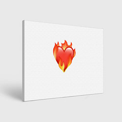 Холст прямоугольный Сердце в огне эмодзи, цвет: 3D-принт