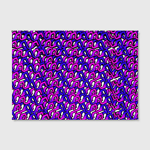 Картина прямоугольная Фиолетовый узор и чёрная обводка / 3D-принт – фото 2