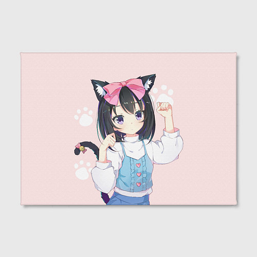 Картина прямоугольная Аниме девочка кошка с ушками / 3D-принт – фото 2