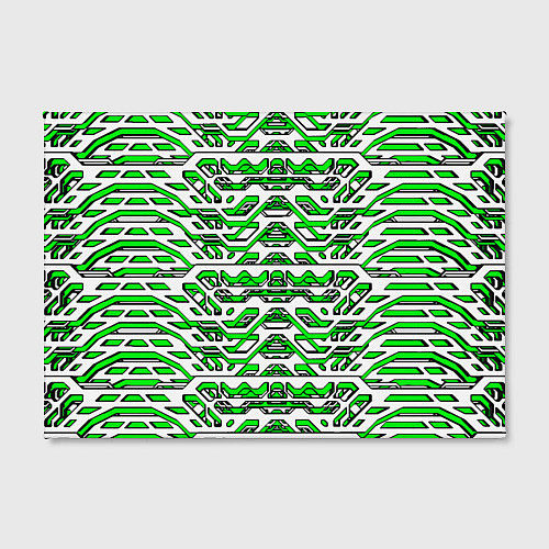 Картина прямоугольная Техно броня зелёно-белая / 3D-принт – фото 2