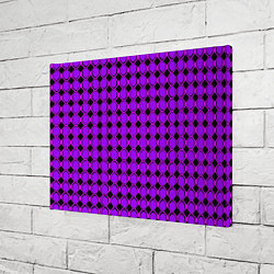 Холст прямоугольный Фиолетовые восьмиугольники и чёрные ромбы, цвет: 3D-принт — фото 2
