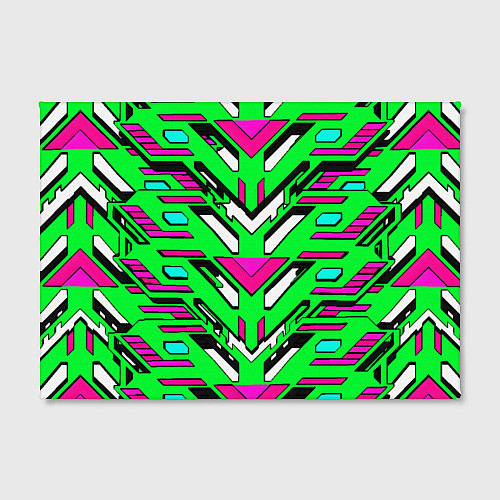 Картина прямоугольная Техно броня розово-зелёная / 3D-принт – фото 2