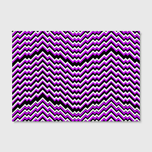 Картина прямоугольная Фиолетовые и белые ломаные линии / 3D-принт – фото 2