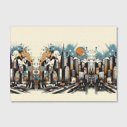 Картина прямоугольная Рисунок города с небоскребами / 3D-принт – фото 2