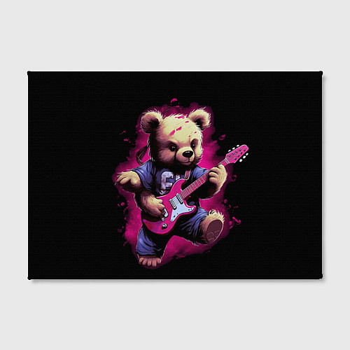 Картина прямоугольная Плюшевый медведь музыкант с гитарой / 3D-принт – фото 2